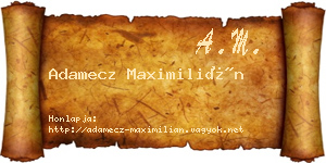 Adamecz Maximilián névjegykártya